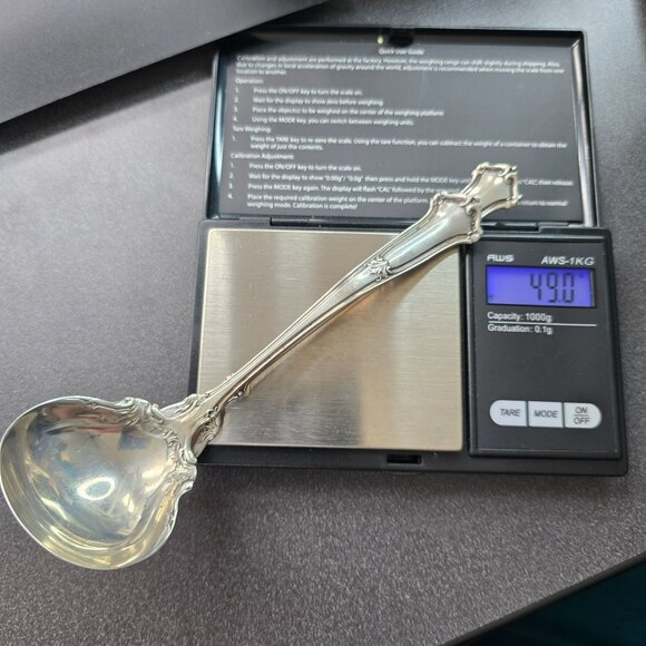 Vintage Wallace Sterling Silver Round Bowl Soup Spoon + Pickle Olive Fork CT36F - Picture 10 of 10